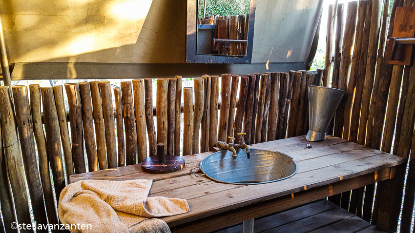 Washroom in our tented camp in the Okavango-delta