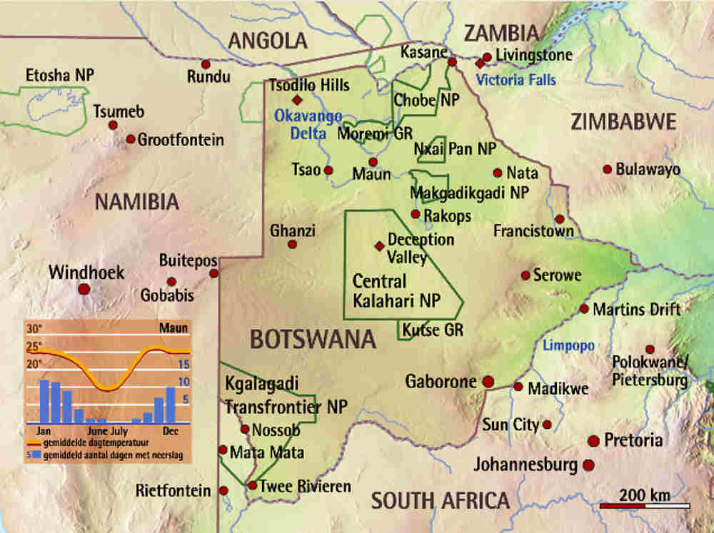 kaart botswana