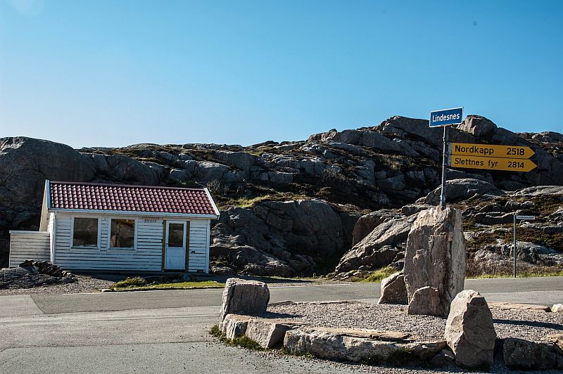 parkeerplaats Lindesnes fyr, zuidelijkste punt van Noorwegen