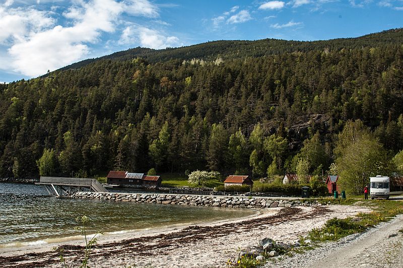 camperplek aan het Sognefjord