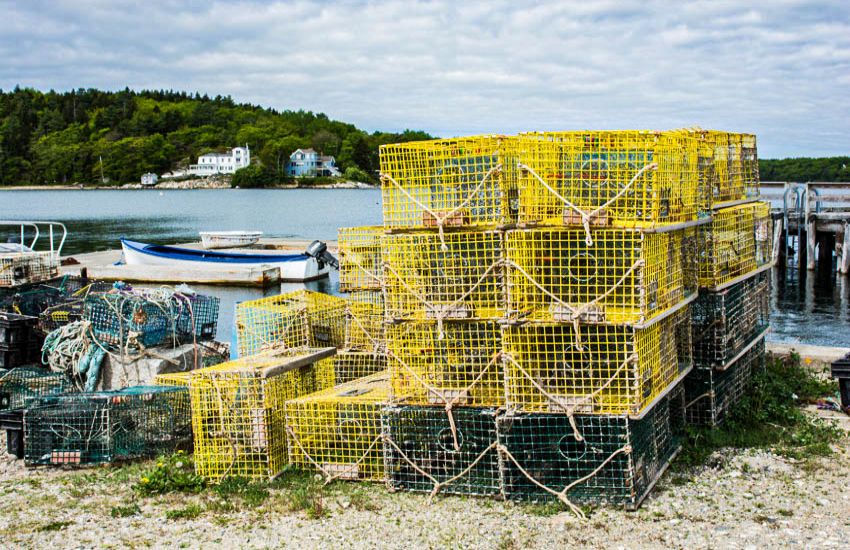 stalen kratten voor de vangst cq vervoer van de vis en kreeft