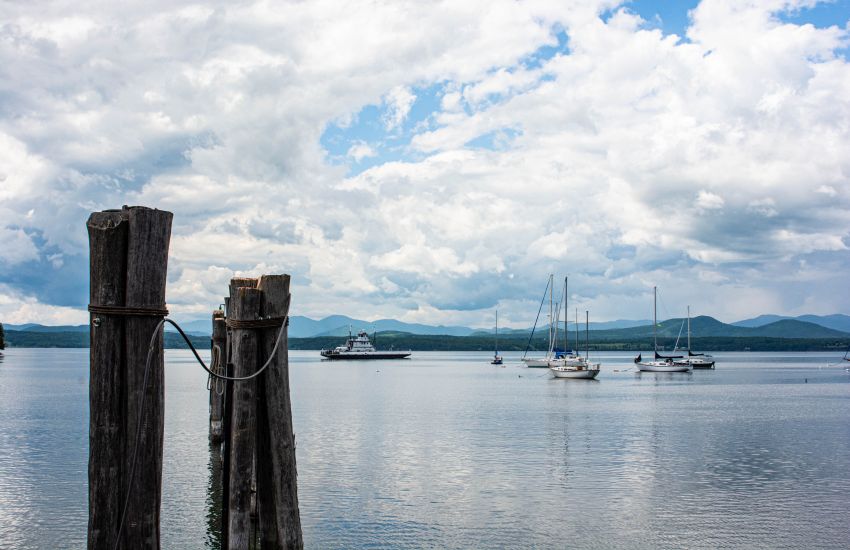Lake Champlain gezien vanaf Charlotte, Vermont