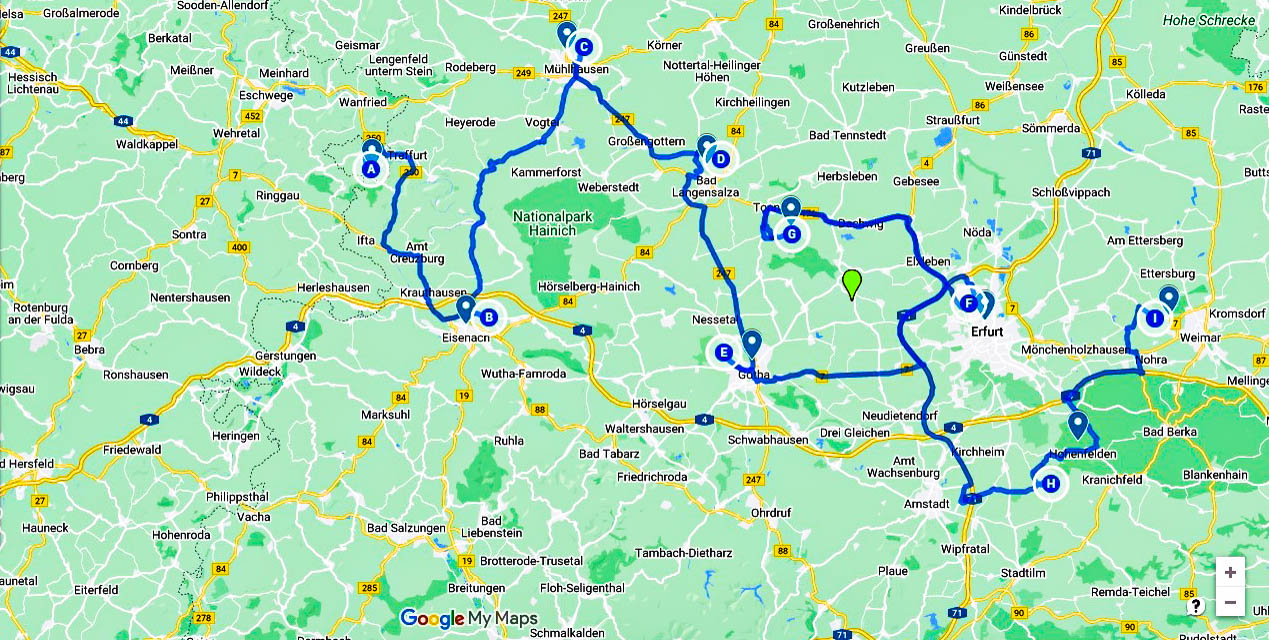 Route camperreis door Thüringen - reisnotities.nl